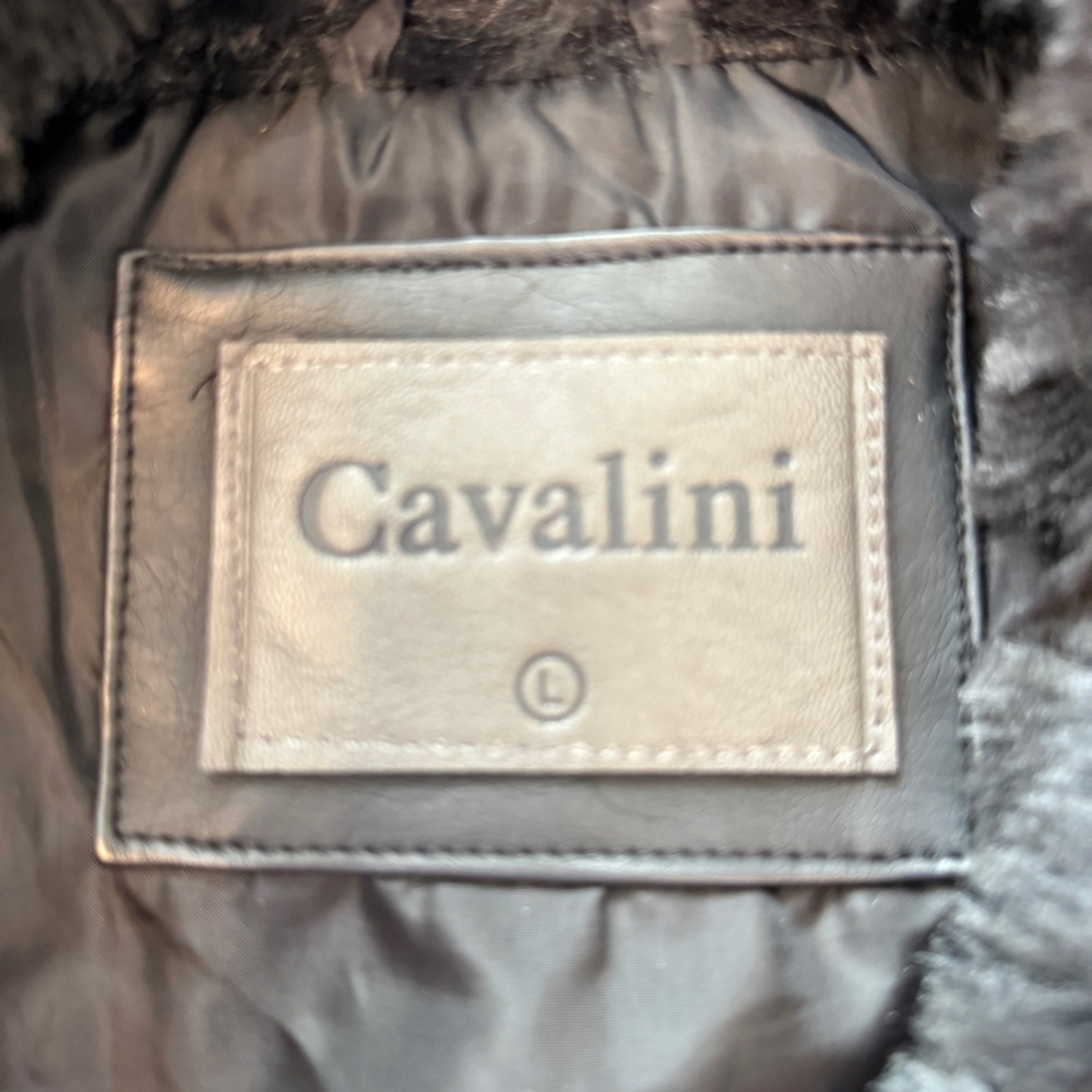 Cavalini black faux fur vest full zip women's size large - Picture 5 of 5